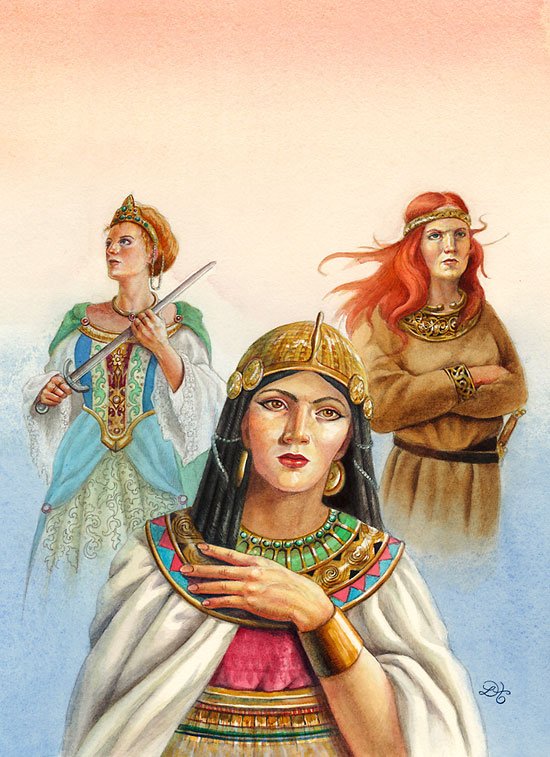 It was hard to find a good warrior women illustration which had women with 